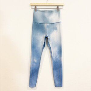 Beyond Yoga Lux Cloud High Rise Athletic Workout Leggings Blue White Gym Size XS
